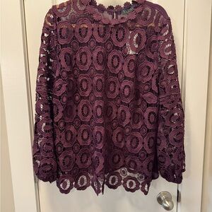 Eloquii lace crochet long sleeve Blouse